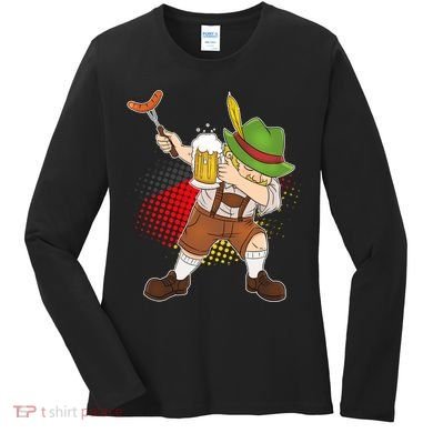 Dabbing Oktoberfest Guy Women's Long Sleeve Shirt