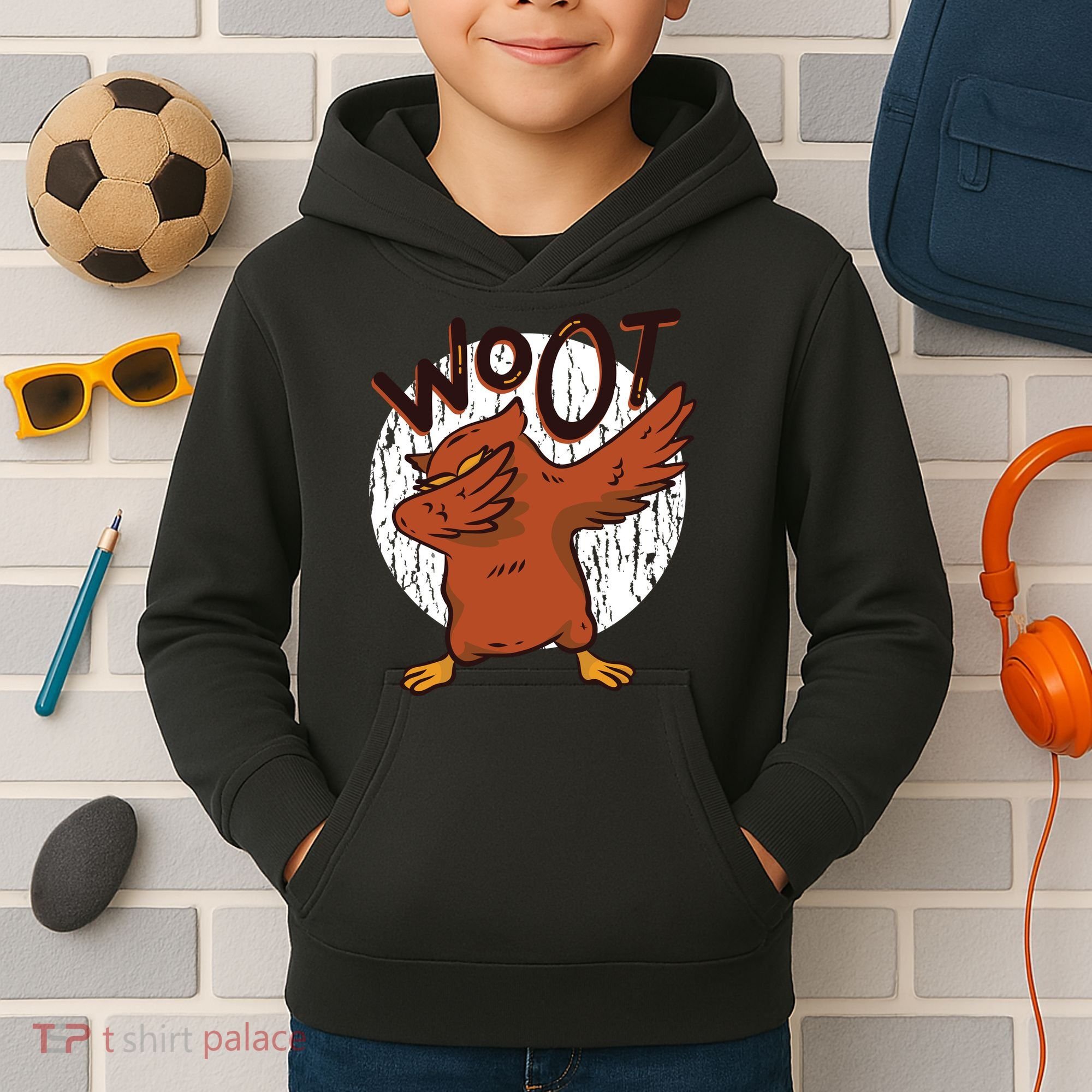 Dabbing Owl Woot Kids Hoodie