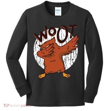 Dabbing Owl Woot Kids Long Sleeve Shirt