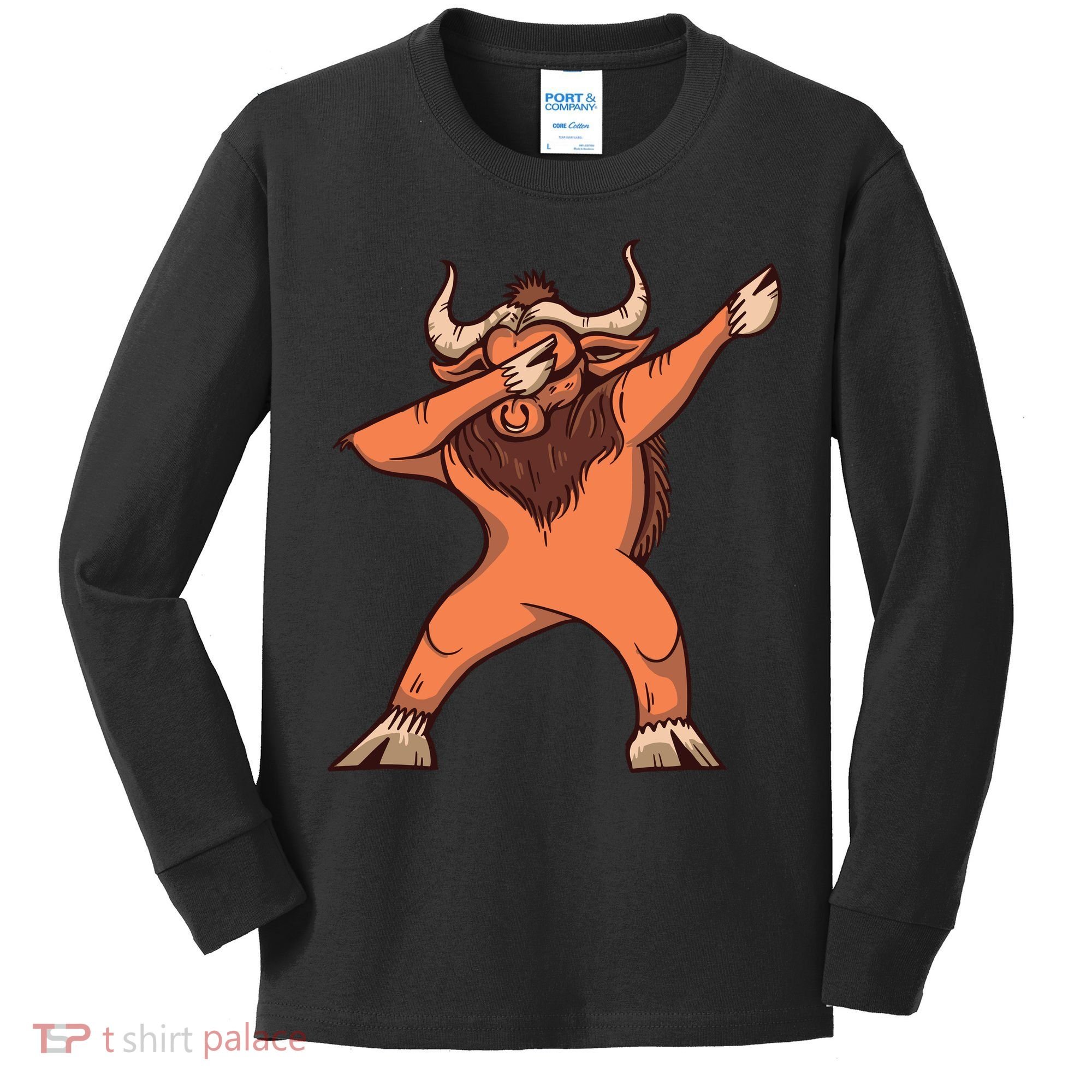 Dabbing Ox Kids Long Sleeve Shirt