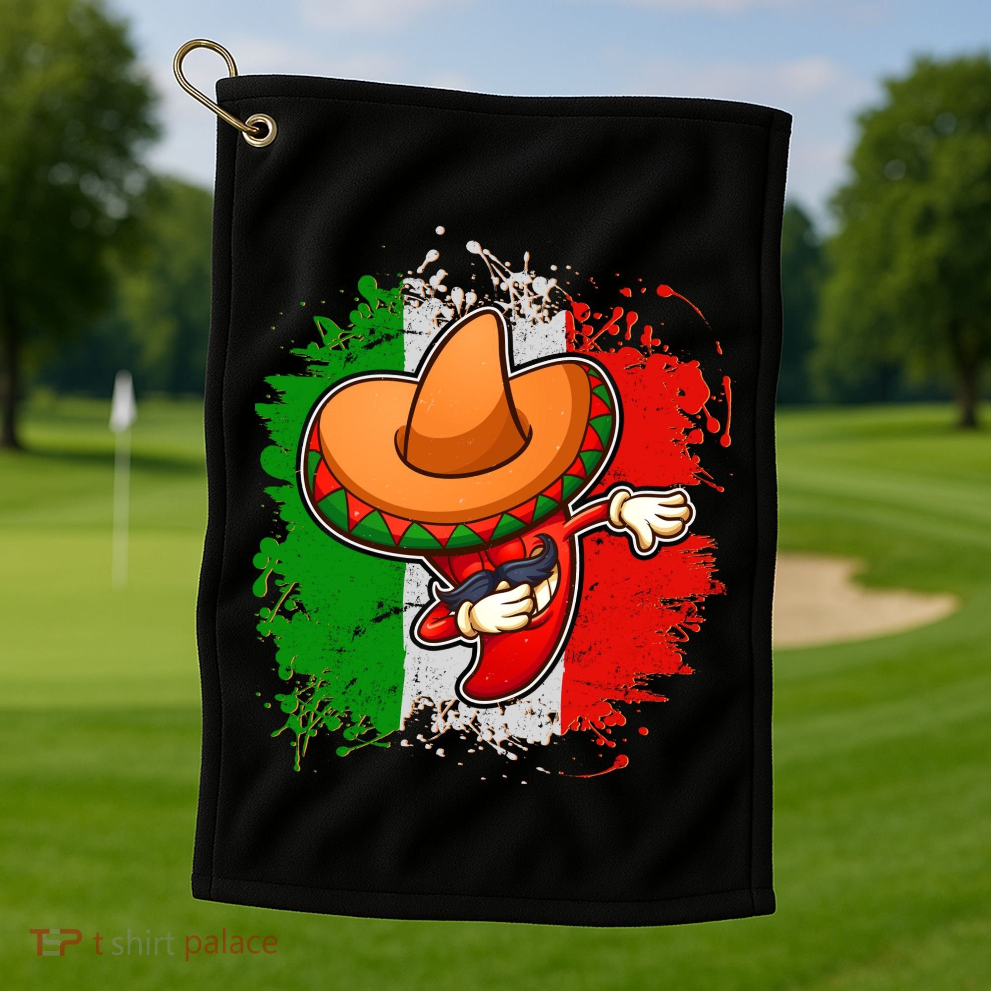 Dabbing Pepper Cinco de Mayo Golf Towel