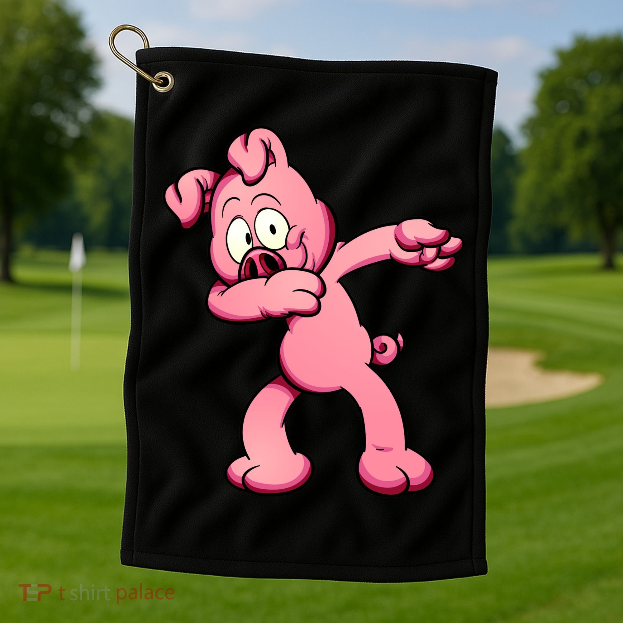 Dabbing Pig Golf Towel