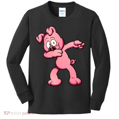 Dabbing Pig Kids Long Sleeve Shirt