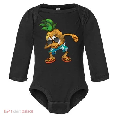 Dabbing Pineapple Baby Long Sleeve Bodysuit