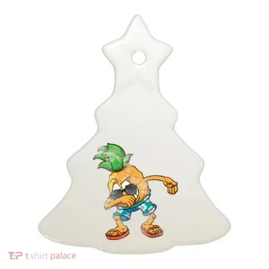 Dabbing Pineapple Ceramic Ornament