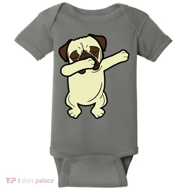 Dabbing Pug Doing the Dab Baby Bodysuit