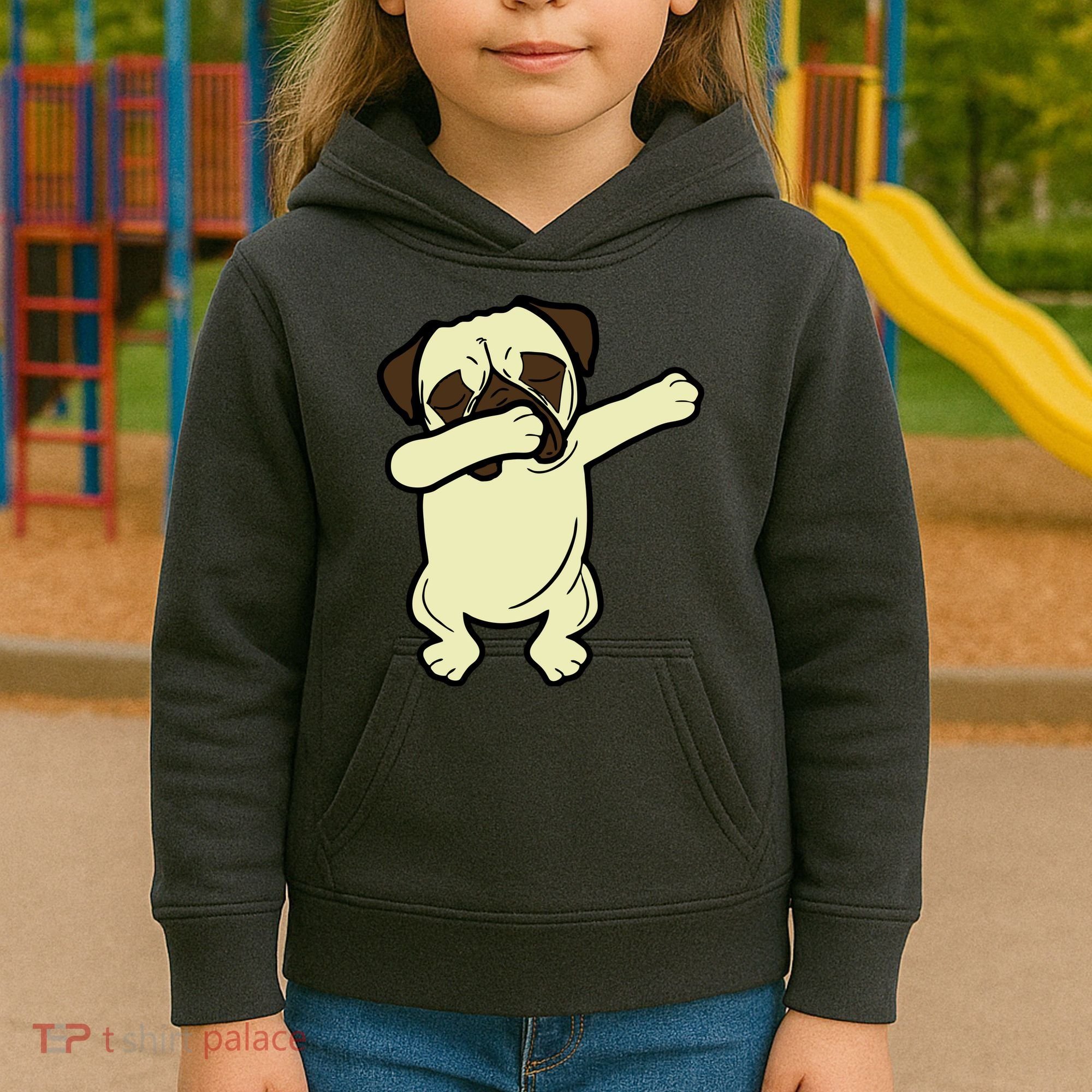 Dabbing Pug Doing the Dab Kids Hoodie