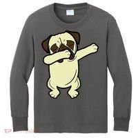Dabbing Pug Doing the Dab Kids Long Sleeve Shirt thumb 0