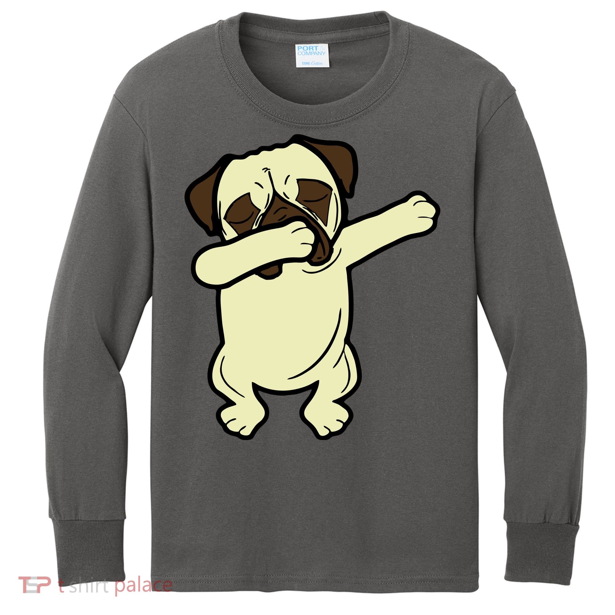 Dabbing Pug Doing the Dab Kids Long Sleeve Shirt