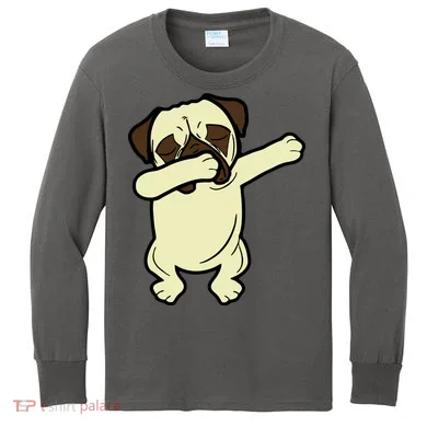 Dabbing Pug Doing the Dab Kids Long Sleeve Shirt