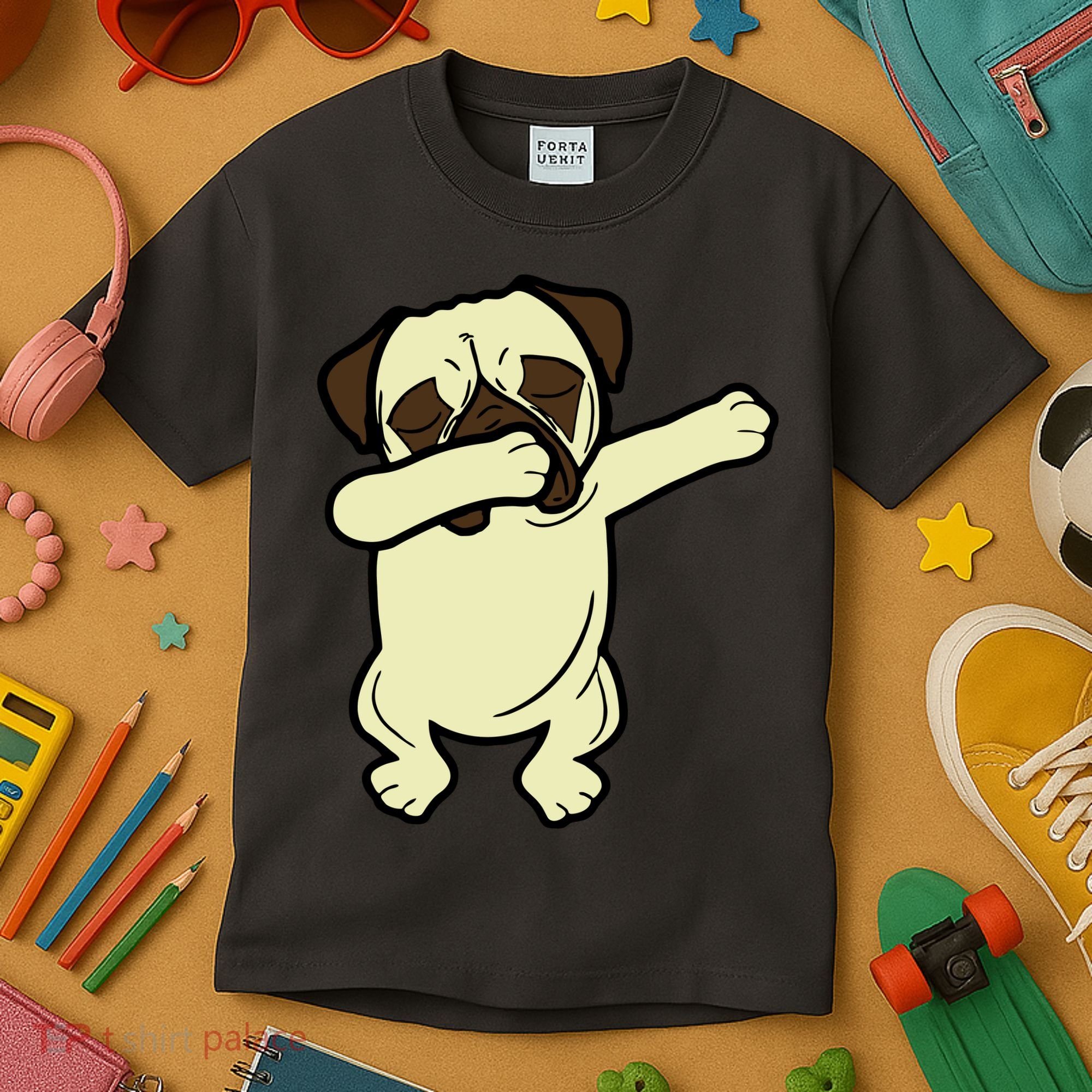 Dabbing Pug Doing the Dab Kids T-Shirt