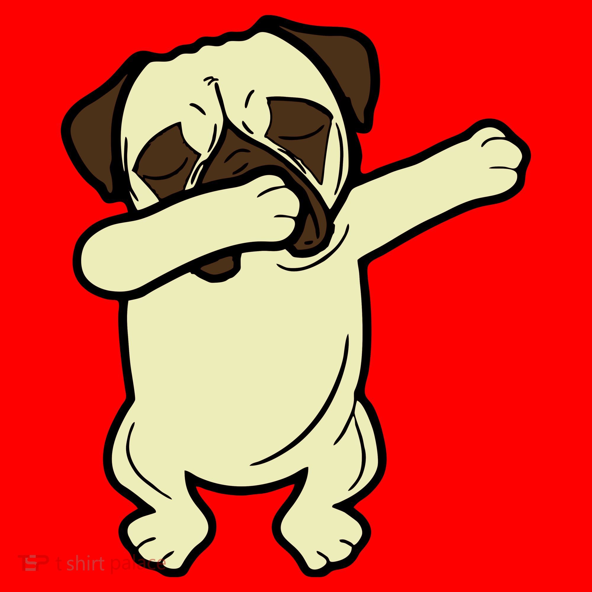 Dabbing Pug Doing the Dab Santa Hat