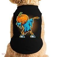 Dabbing Pumpkin Head Cool Funny Halloween Doggie Tank thumb 0