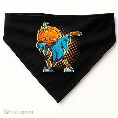 Dabbing Pumpkin Head Cool Funny Halloween USA-Made Doggie Bandana