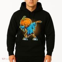 Dabbing Pumpkin Head Cool Funny Halloween Hoodie thumb 2