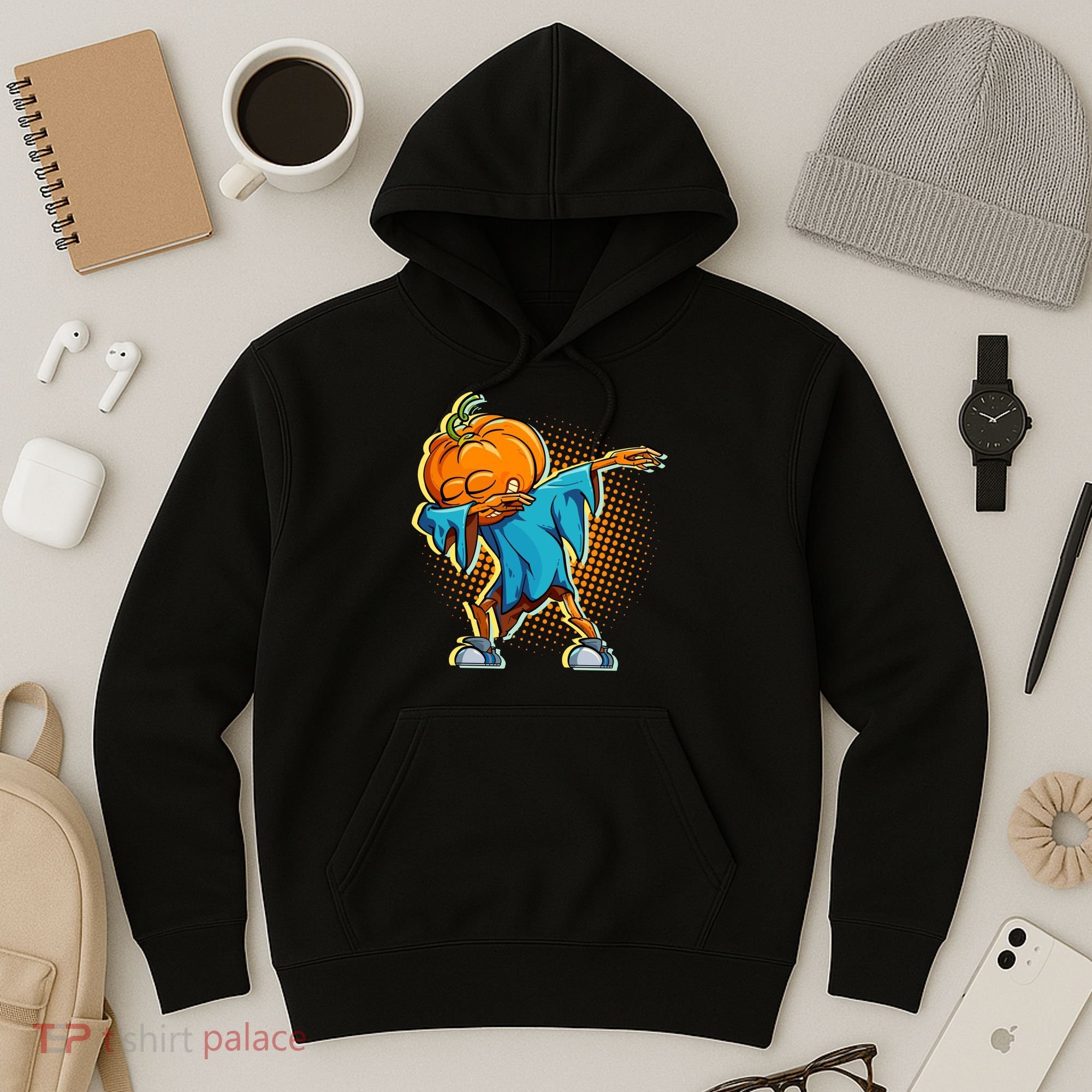 Dabbing Pumpkin Head Cool Funny Halloween Hoodie