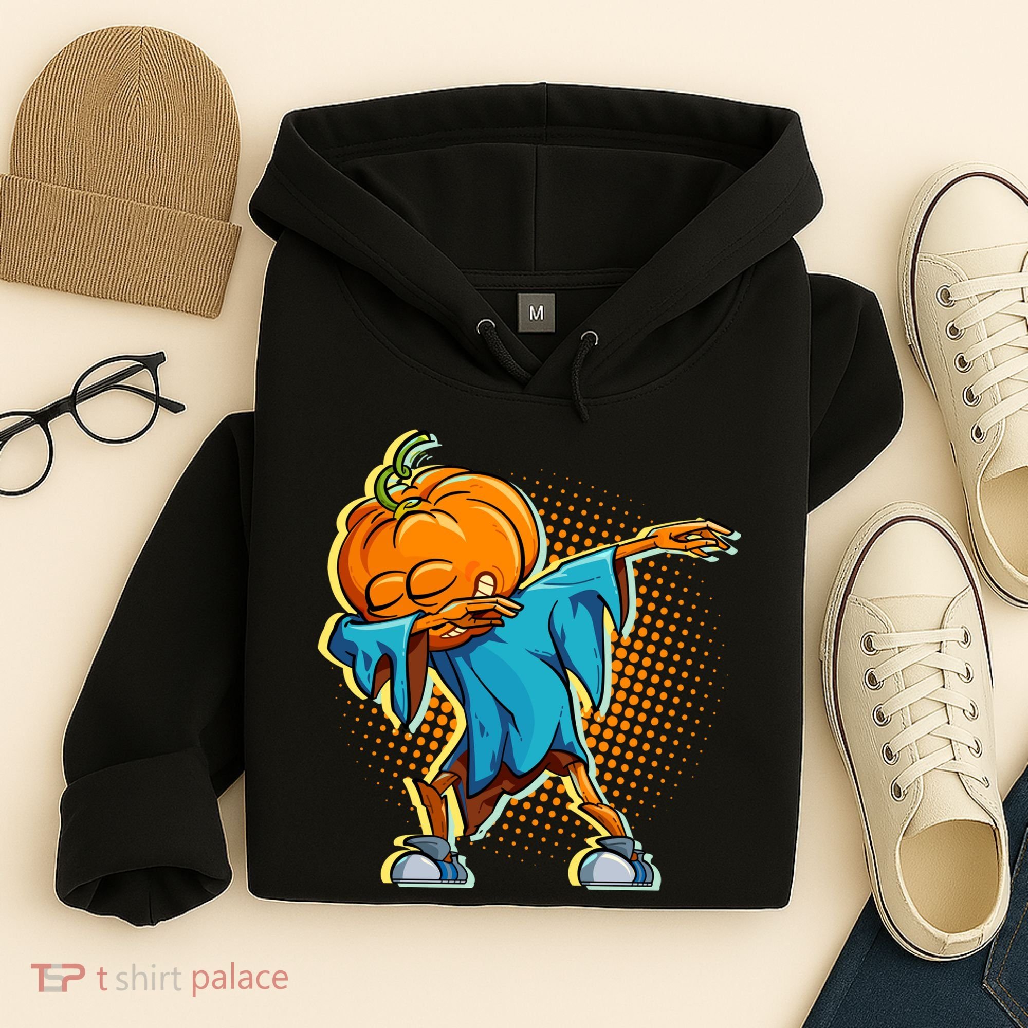 Dabbing Pumpkin Head Cool Funny Halloween Hoodie