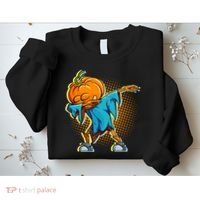 Dabbing Pumpkin Head Cool Funny Halloween Sweatshirt thumb 2