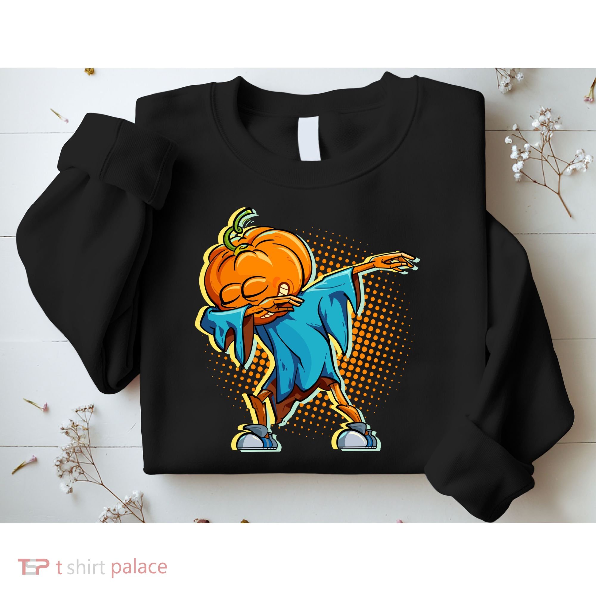 Dabbing Pumpkin Head Cool Funny Halloween Sweatshirt