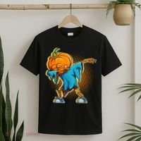 Dabbing Pumpkin Head Cool Funny Halloween T-Shirt thumb 2