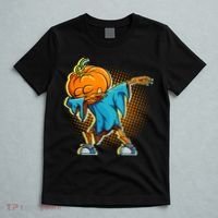 Dabbing Pumpkin Head Cool Funny Halloween T-Shirt thumb 5