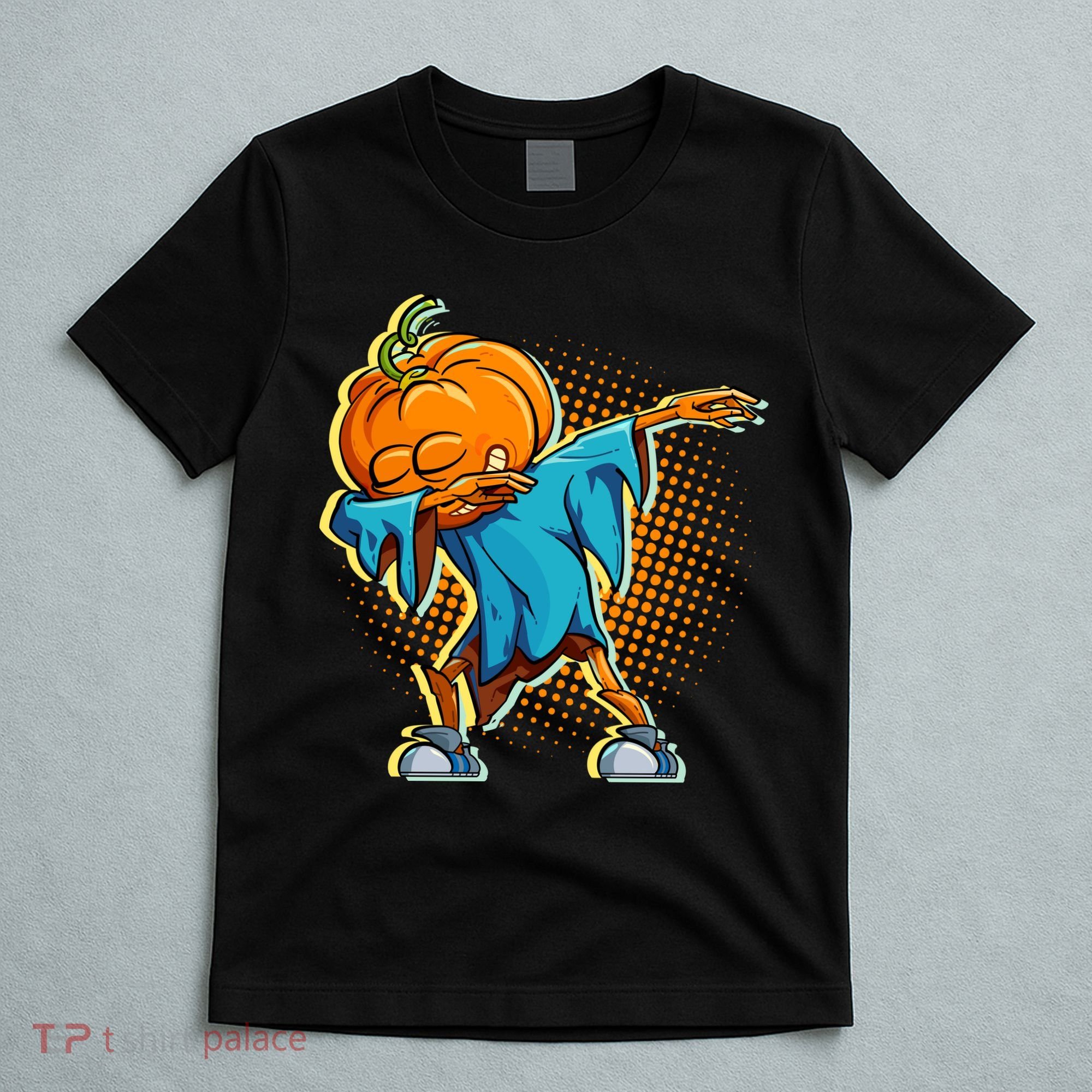Dabbing Pumpkin Head Cool Funny Halloween T-Shirt