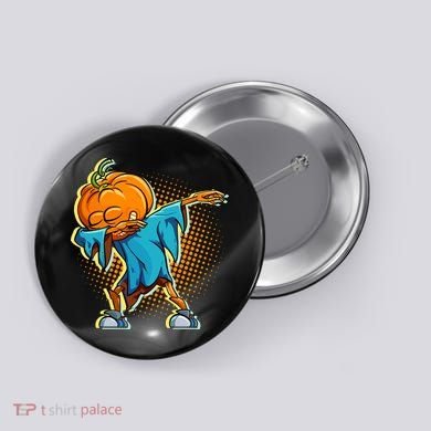 Dabbing Pumpkin Head Cool Funny Halloween Button