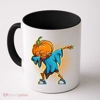 Dabbing Pumpkin Head Cool Funny Halloween Coffee Mug thumb 0
