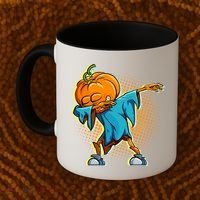 Dabbing Pumpkin Head Cool Funny Halloween Coffee Mug thumb 2