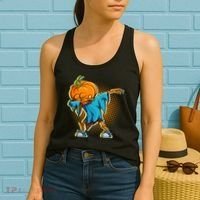 Dabbing Pumpkin Head Cool Funny Halloween Women's Tank Top thumb 2
