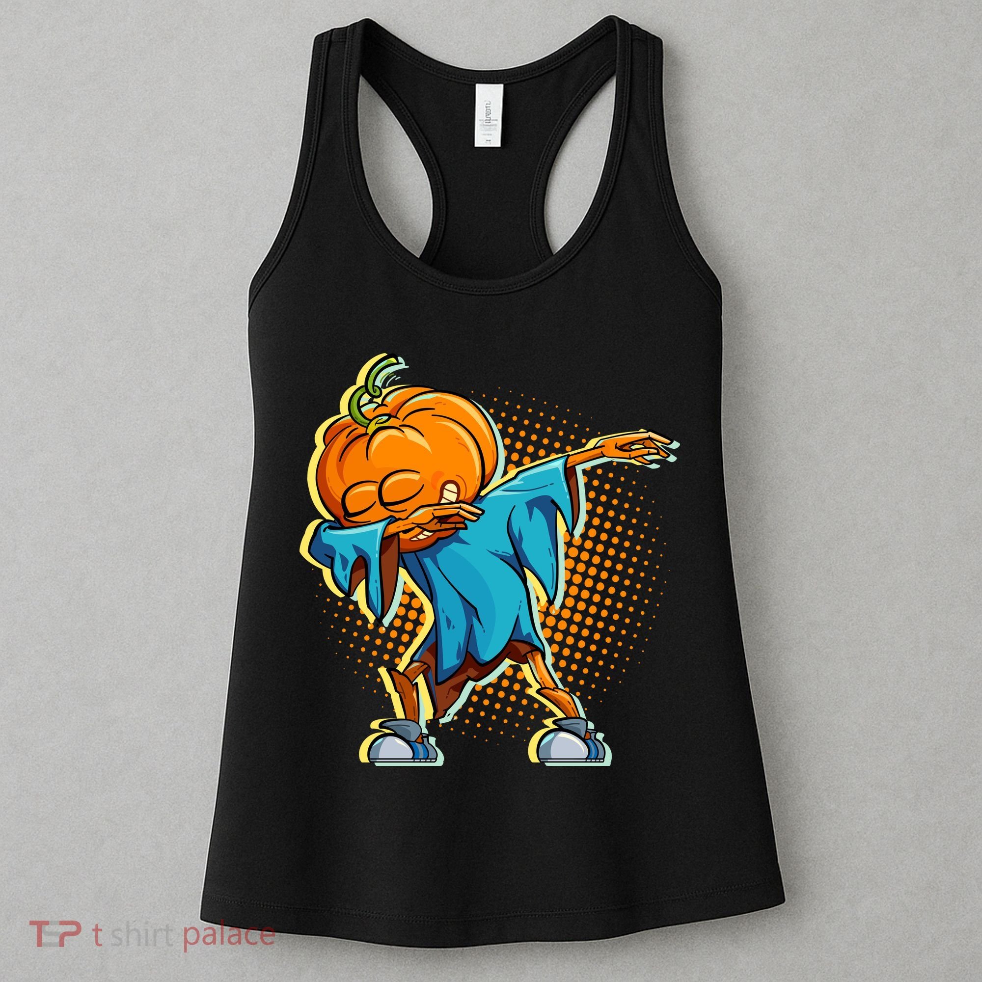 Dabbing Pumpkin Head Cool Funny Halloween Women's Tank Top