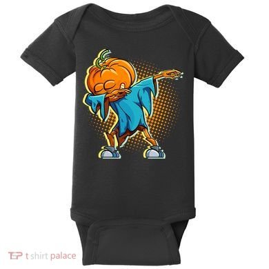 Dabbing Pumpkin Head Cool Funny Halloween Baby Bodysuit