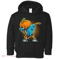 Dabbing Pumpkin Head Cool Funny Halloween Toddler Hoodie thumb 0