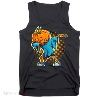 Dabbing Pumpkin Head Cool Funny Halloween Tank Top