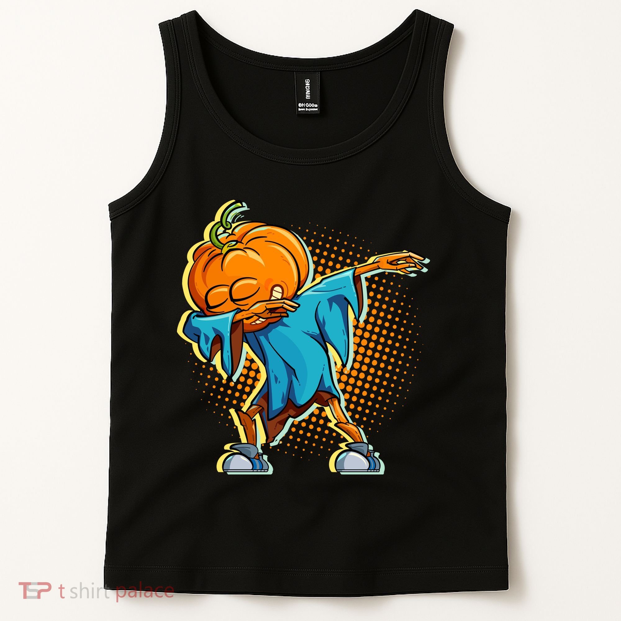 Dabbing Pumpkin Head Cool Funny Halloween Tank Top