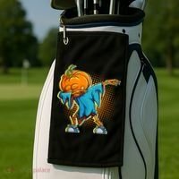 Dabbing Pumpkin Head Cool Funny Halloween Golf Towel thumb 2