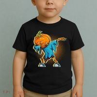 Dabbing Pumpkin Head Cool Funny Halloween Toddler T-Shirt thumb 2