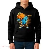 Dabbing Pumpkin Head Cool Funny Halloween Kids Hoodie thumb 4