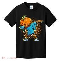Dabbing Pumpkin Head Cool Funny Halloween Kids T-Shirt thumb 0