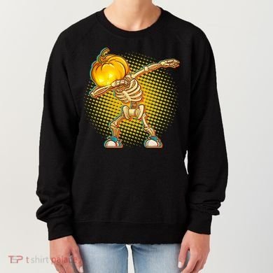 Dabbing Pumpkin Head Skeleton Women's Sweatshirt
