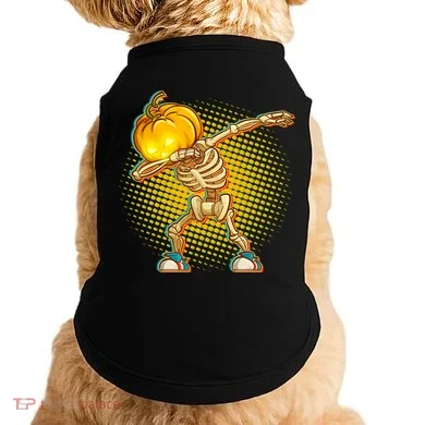 Dabbing Pumpkin Head Skeleton Doggie Tank