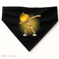 Dabbing Pumpkin Head Skeleton USA-Made Doggie Bandana thumb 0