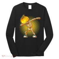 Dabbing Pumpkin Head Skeleton Long Sleeve Shirt thumb 0