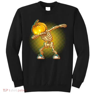 Dabbing Pumpkin Head Skeleton Sweatshirt