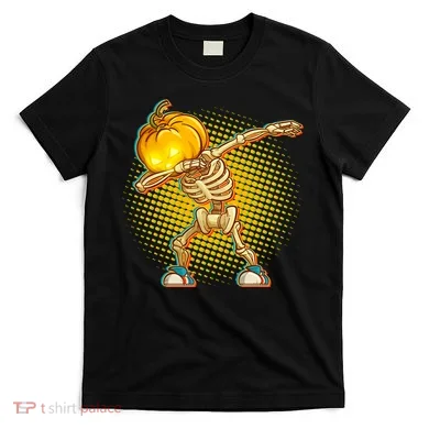 Dabbing Pumpkin Head Skeleton T-Shirt