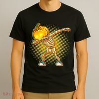Dabbing Pumpkin Head Skeleton T-Shirt thumb 3