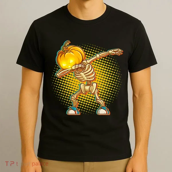 Dabbing Pumpkin Head Skeleton T-Shirt