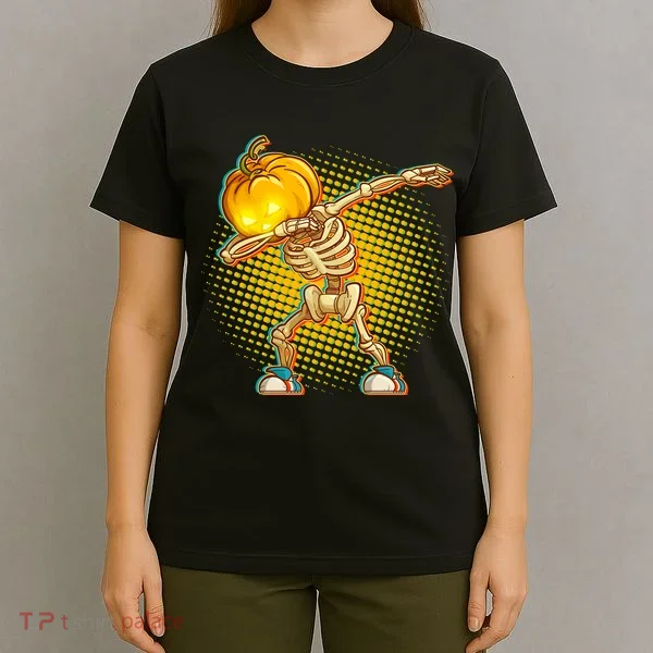 Dabbing Pumpkin Head Skeleton T-Shirt