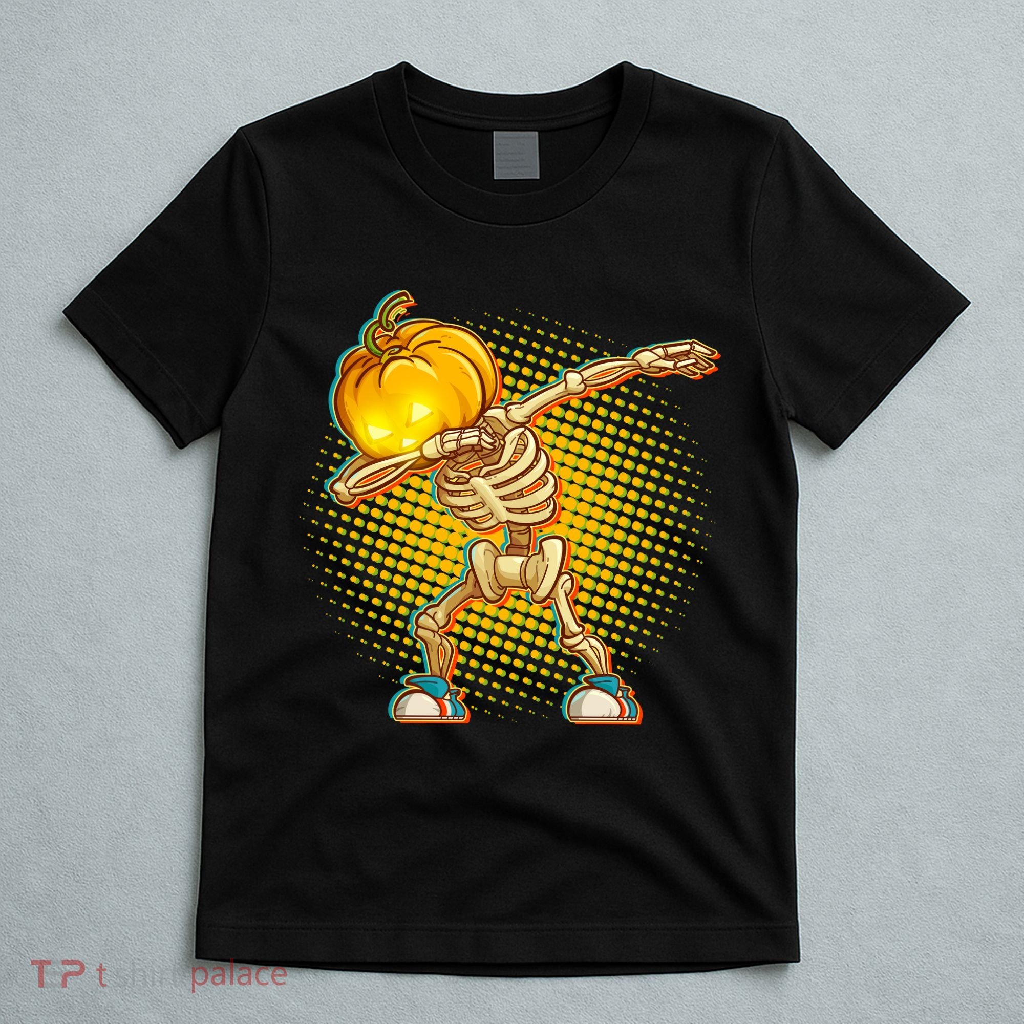 Dabbing Pumpkin Head Skeleton T-Shirt