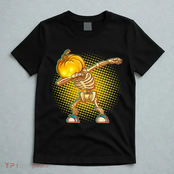 Dabbing Pumpkin Head Skeleton T-Shirt